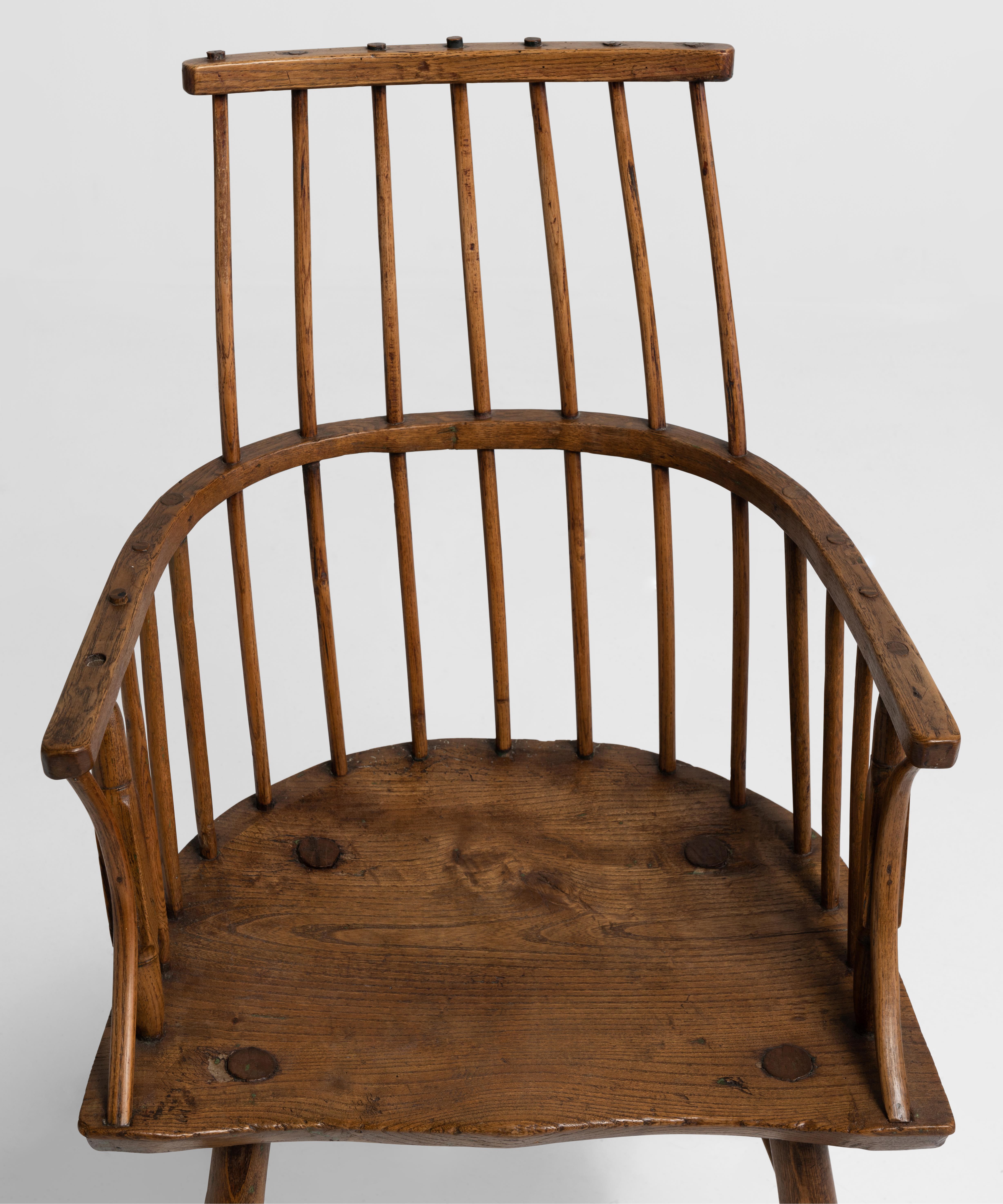 English Primitive Ash Stick Chair, England, 18th Century