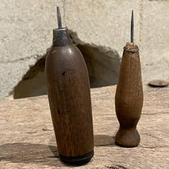 Rustic Barware Wood Ice Pick Tools Weathered & Worn Antique Ice Box Utensils