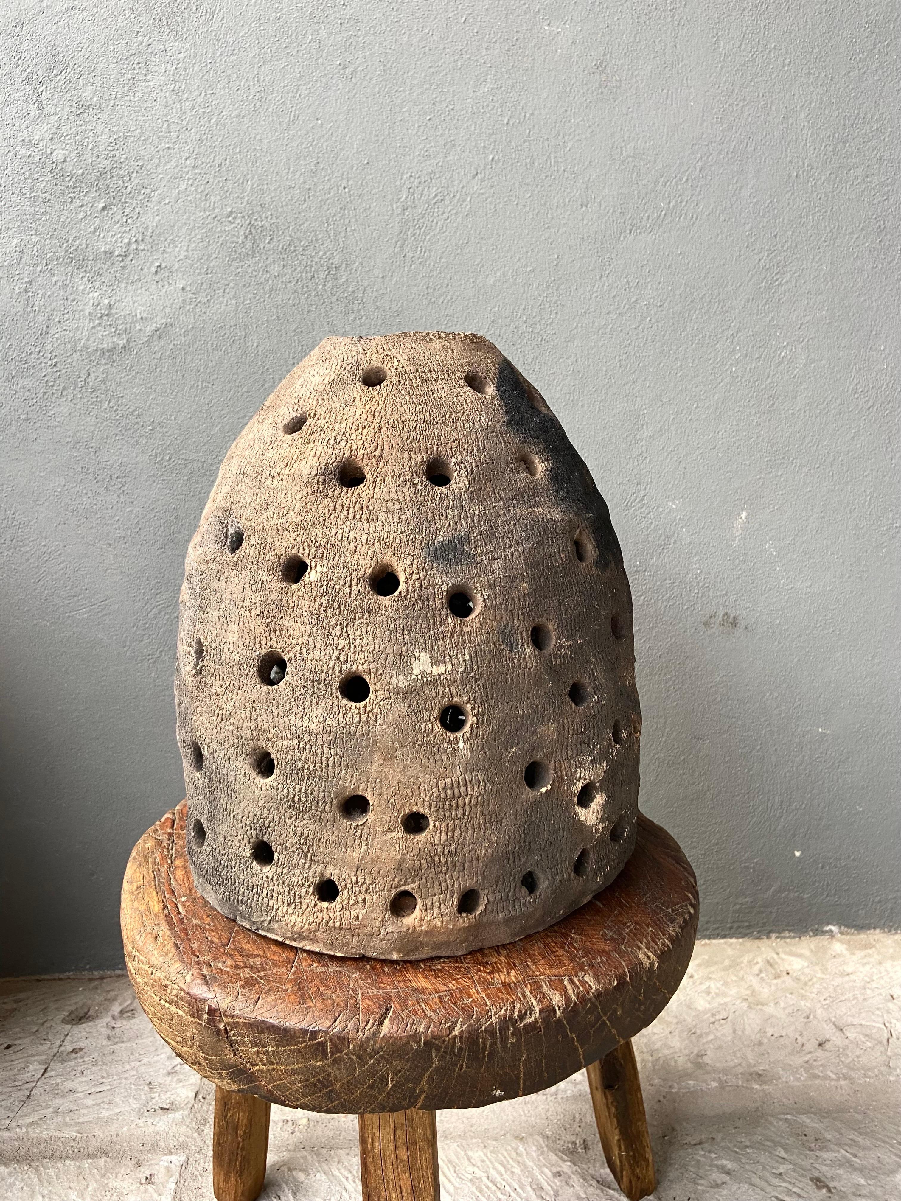 Mexican Primitive Beehive Terracotta Heater From Mexico, Circa 1950´s