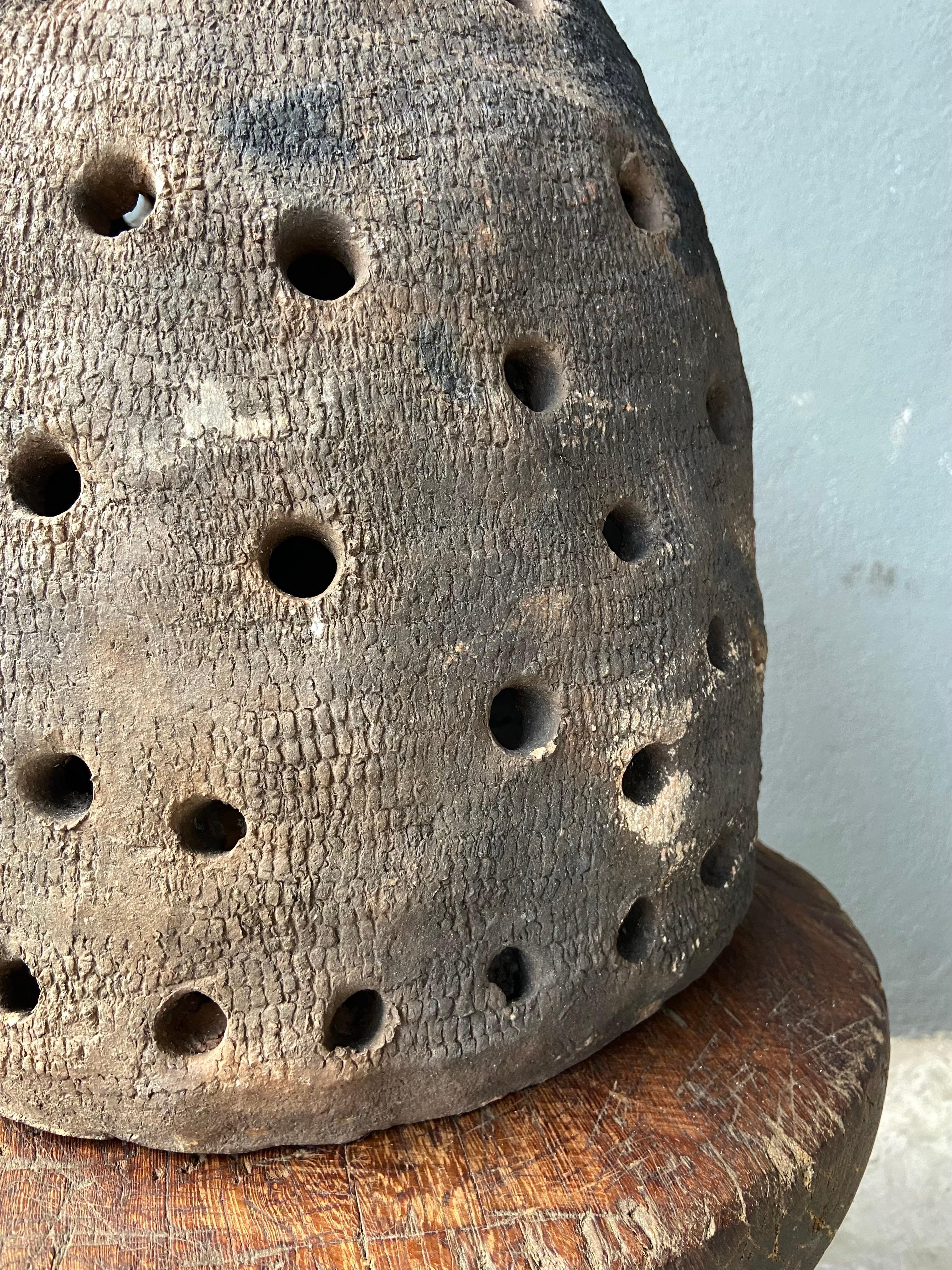 Fired Primitive Beehive Terracotta Heater From Mexico, Circa 1950´s