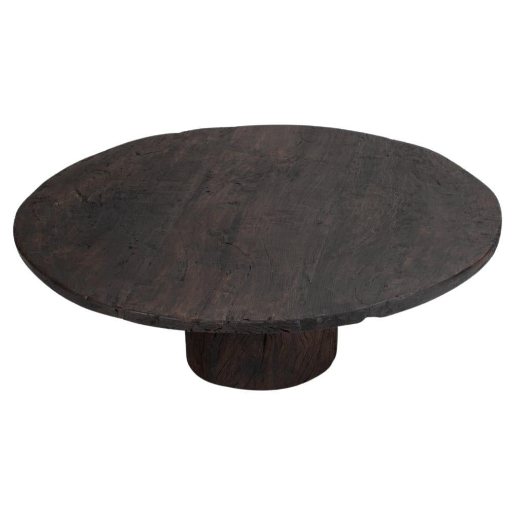 Primitive Belgian Coffee Table in Solid Oak, circa 1900 For Sale 5