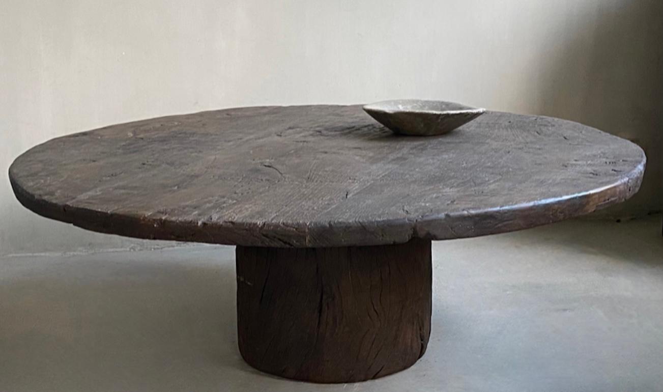 Primitive Belgian Coffee Table in Solid Oak, circa 1900 For Sale 6