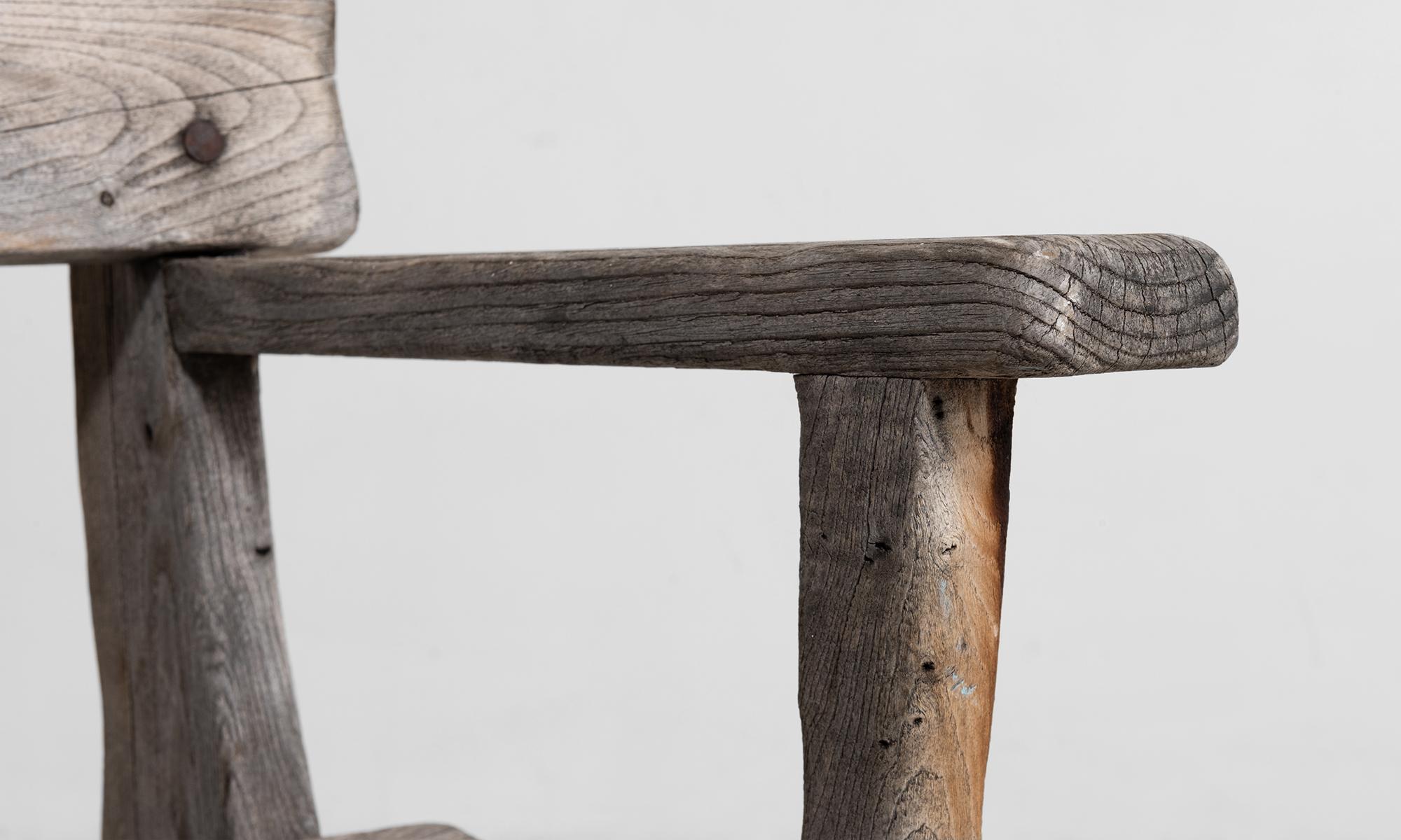 primitive wood bench