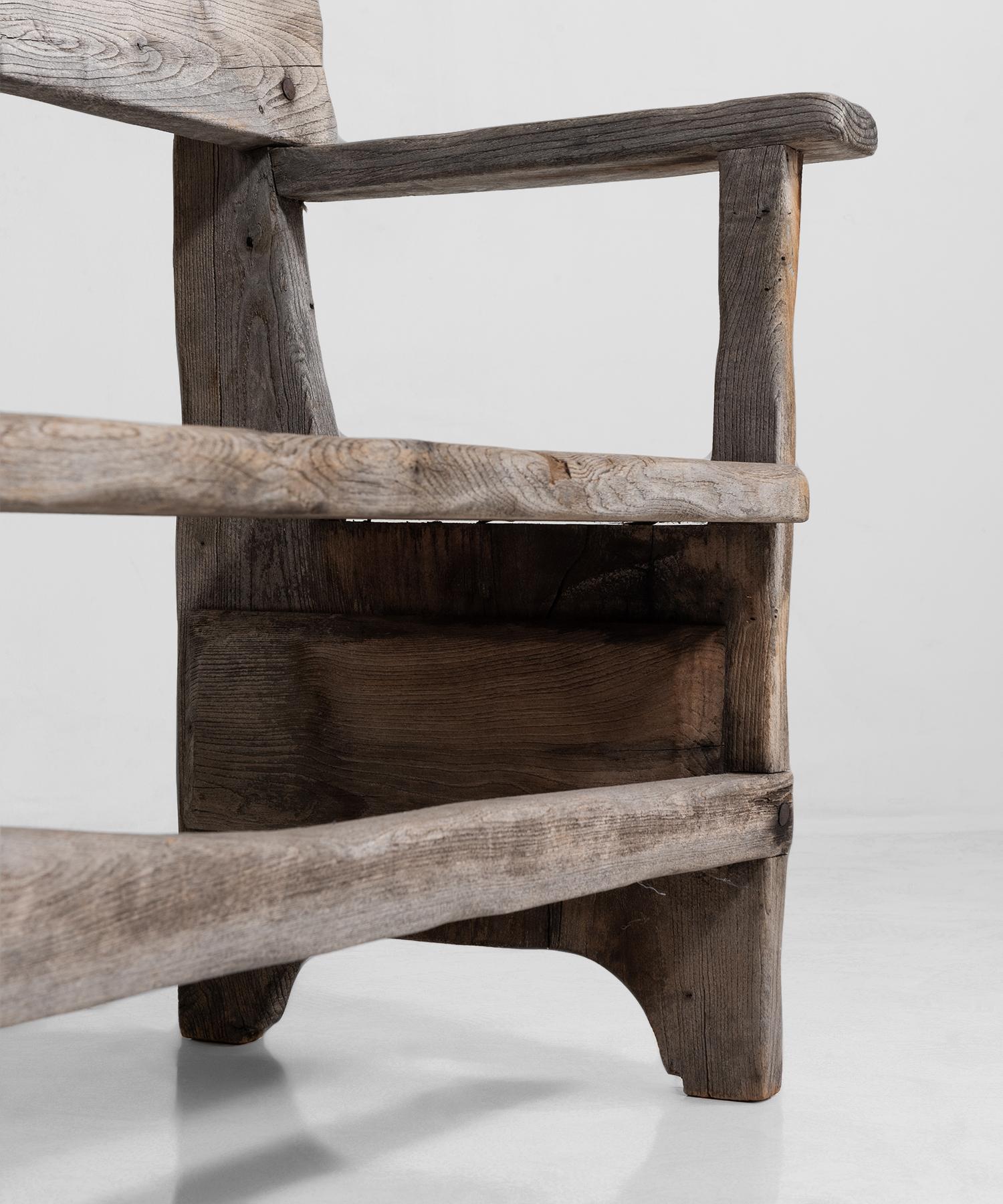 primitive wooden bench