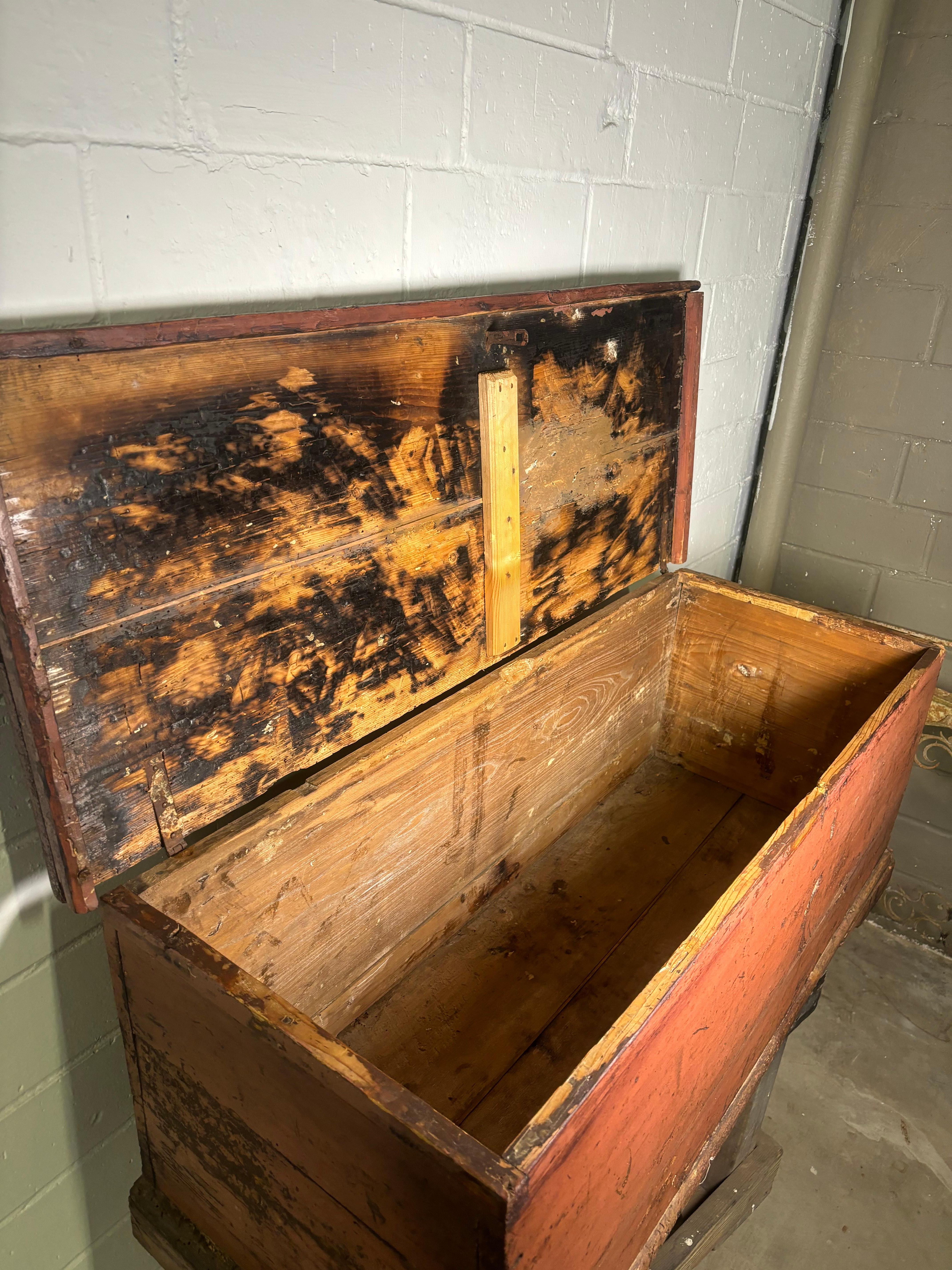 Mid-19th Century Rustic Blanket Chest For Sale