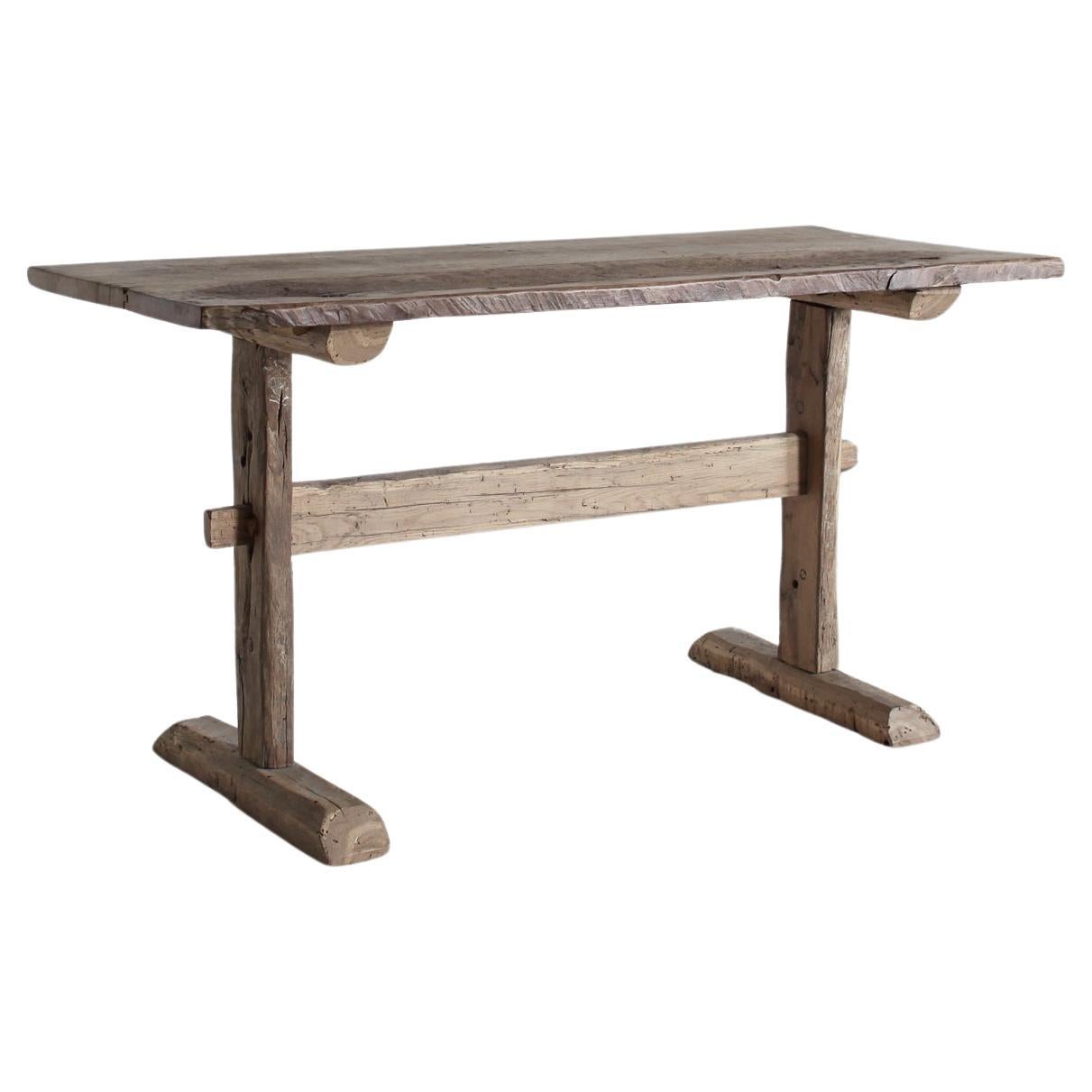 Primitive Bleached Out Walnut Mountain Table For Sale