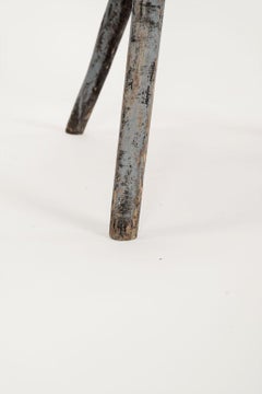 Primitive Blue-Gray Painted Swedish Round-Back Chair