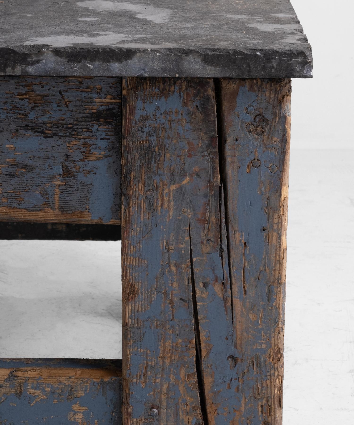 Primitive Blue Stone Coffee Table 1