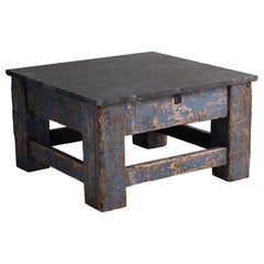 Primitive Blue Stone Coffee Table