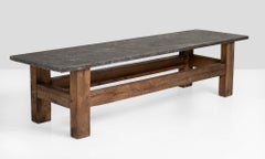 Primitive Blue Stone Table, France, circa 1900