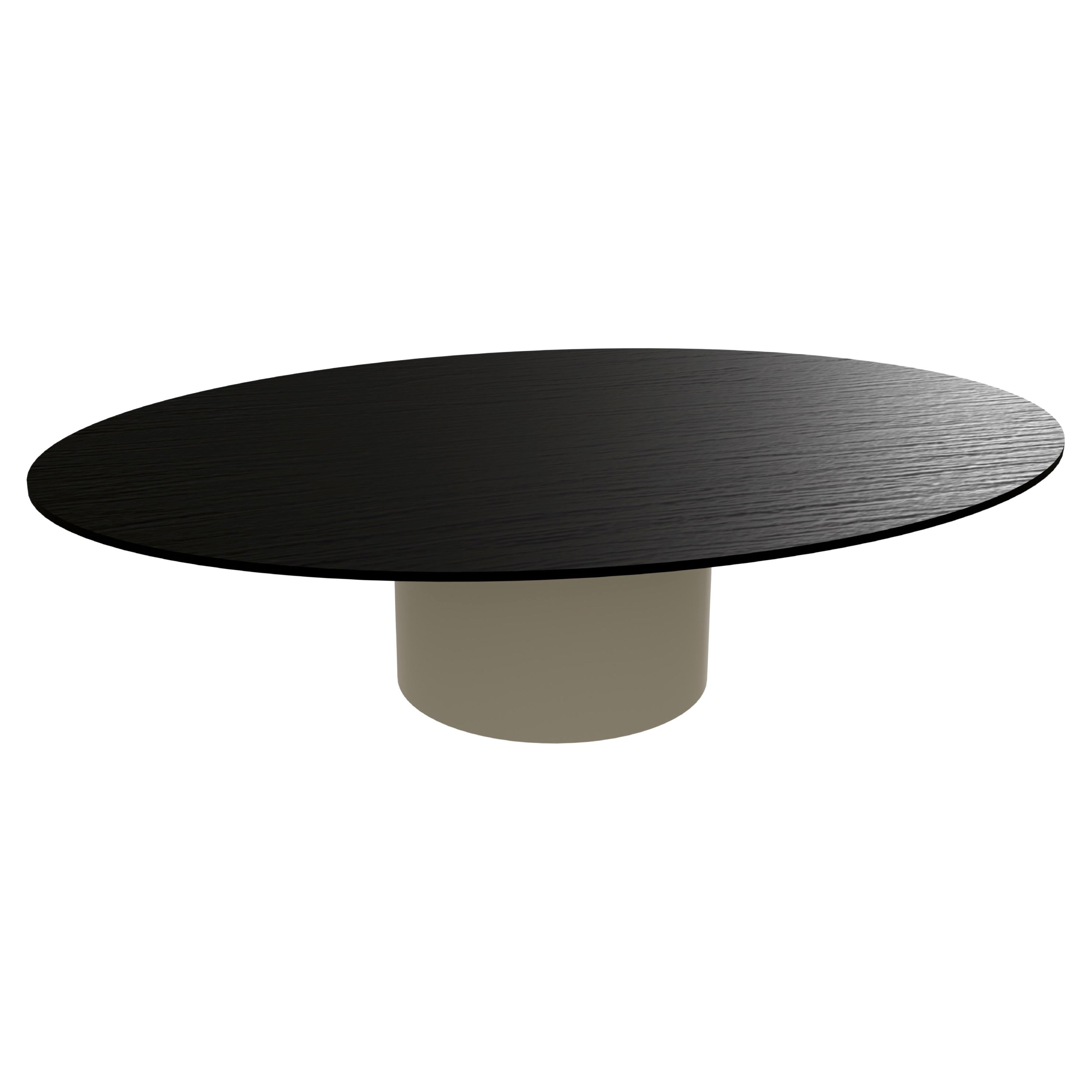 Primitive Bohemian Low Basse Oval Wood Top Table by Laurence Du Tilly im Angebot