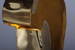 Primitive Brass Table Lamp, Signed by Lukasz Friedrich