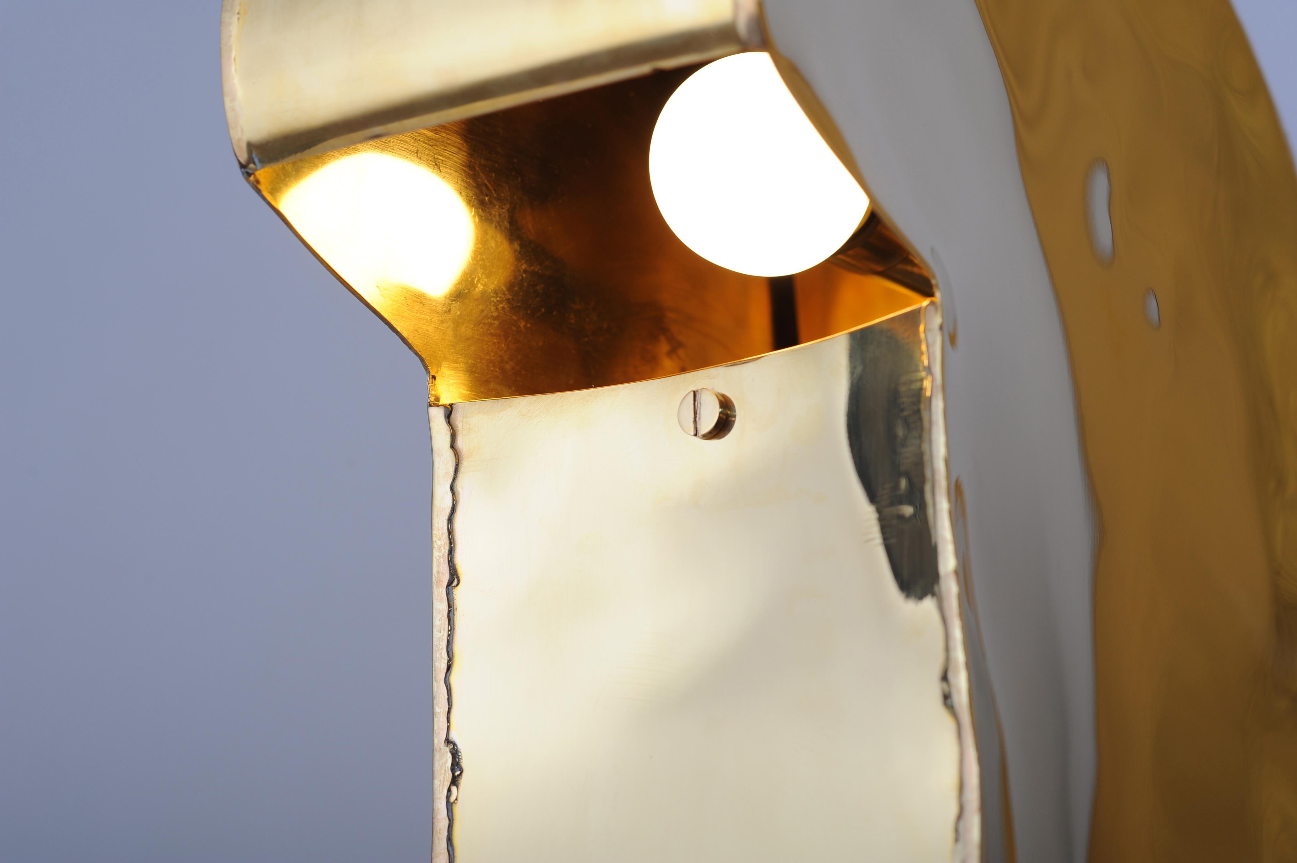 Primitive Brass Table Lamp, Signed by Lukasz Friedrich 2