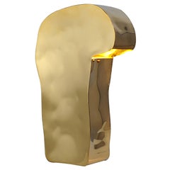 Primitive Brass Table Lamp, Signed by Lukasz Friedrich