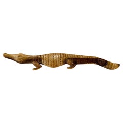 Primitive brazilian noble wood circa 1970 big alligator "Jacaré"