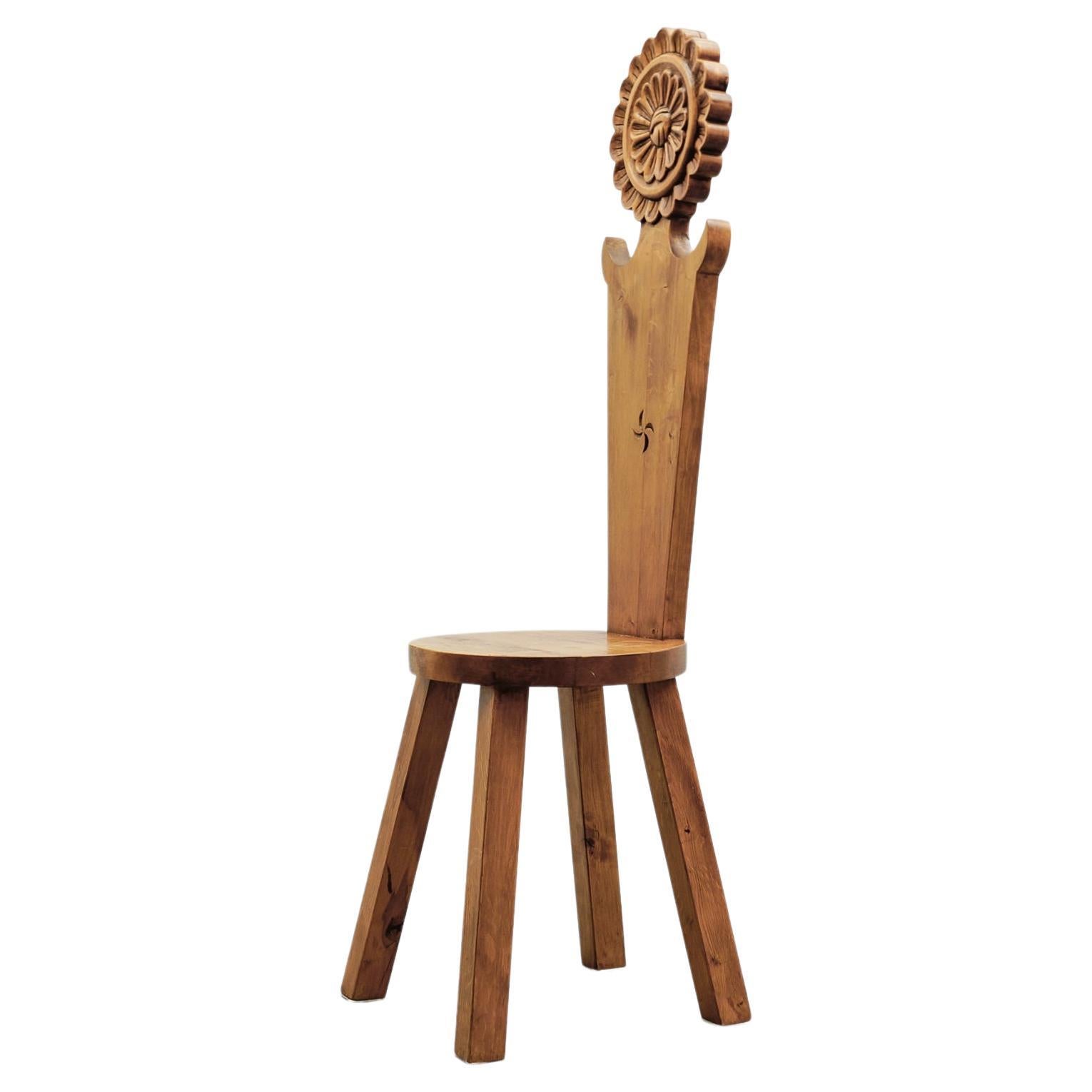 Primitive Brutalist Modern Sculptured Chair, 1950s, France