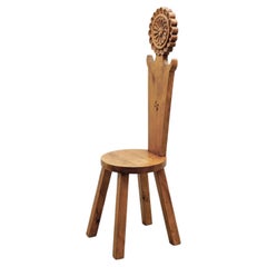 Primitive Brutalist Modern Sculptured Chair, 1950s, France