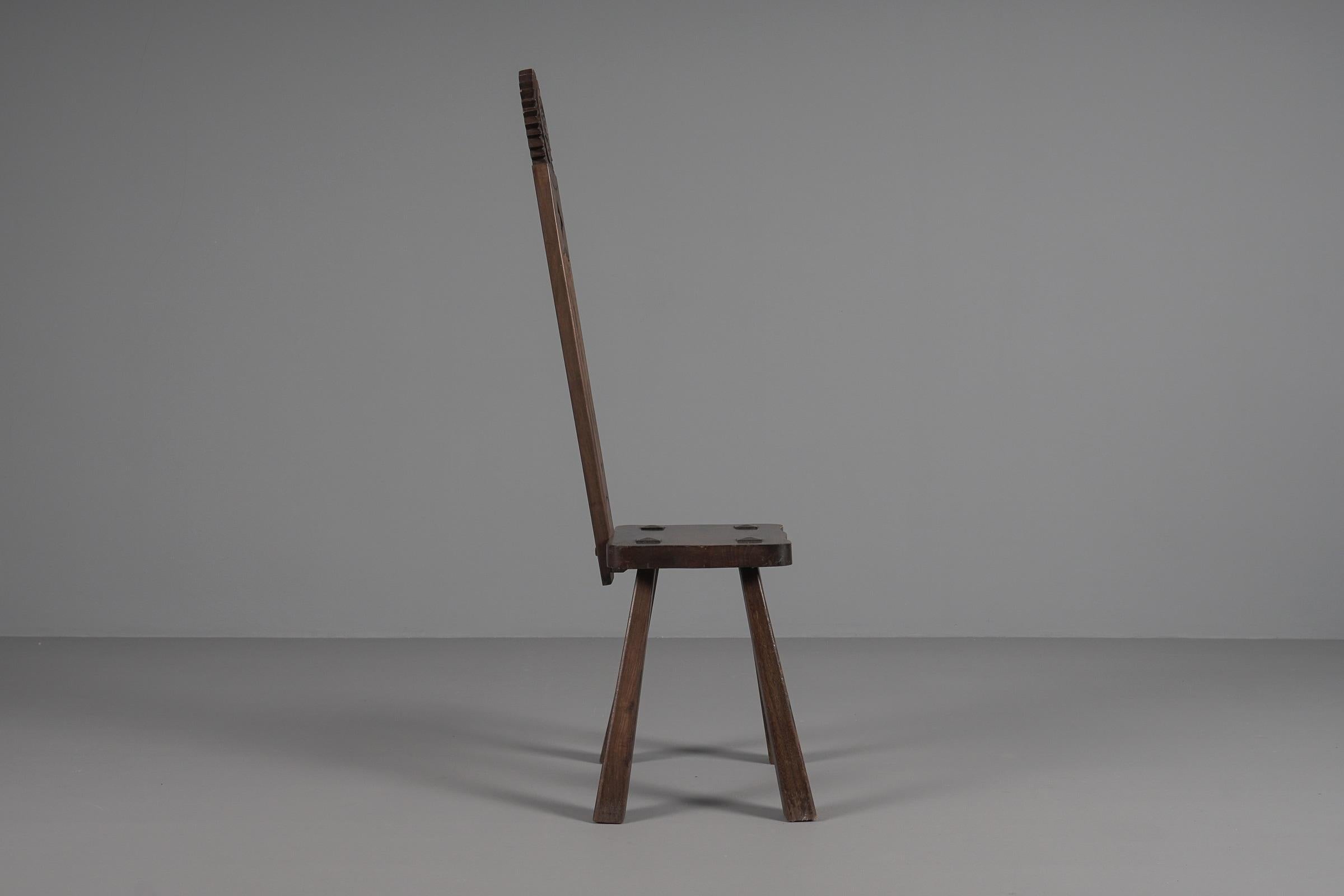 Primitive Brutalist Modern Sun Sculptured Chair, 1950s, France 2