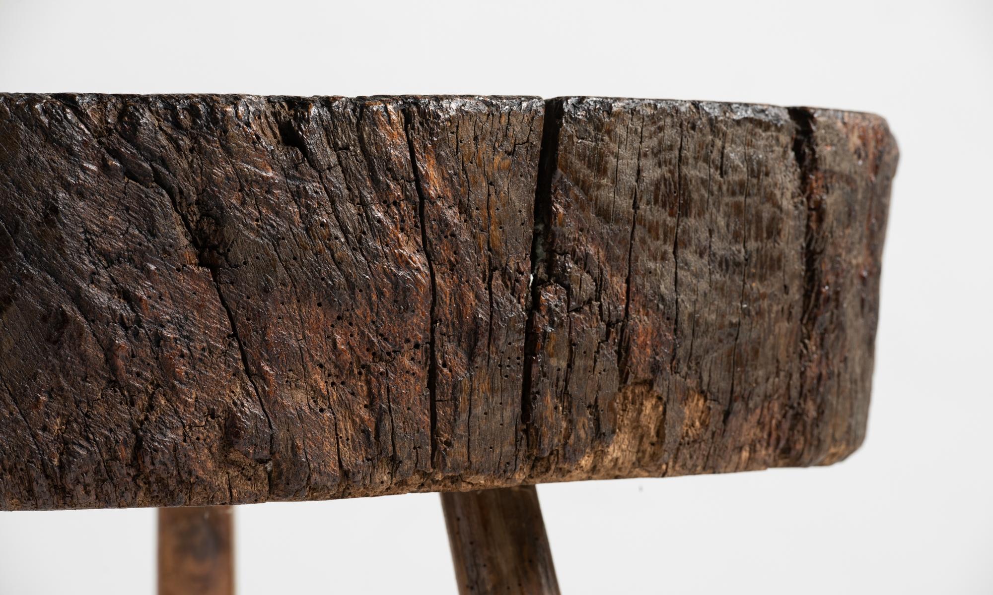Primitive Butcher Block Table, England, circa 1900 In Good Condition In Culver City, CA