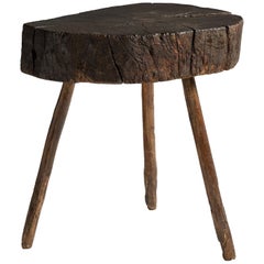 Primitive Butcher Block Table, England, circa 1900