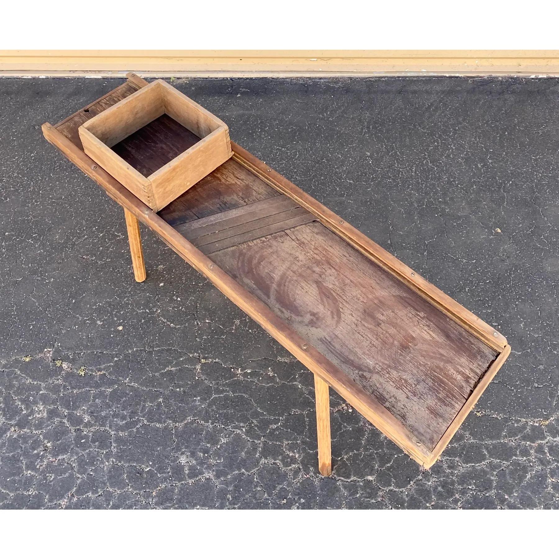 Primitive Cabage Cutter Coffee Table For Sale 4