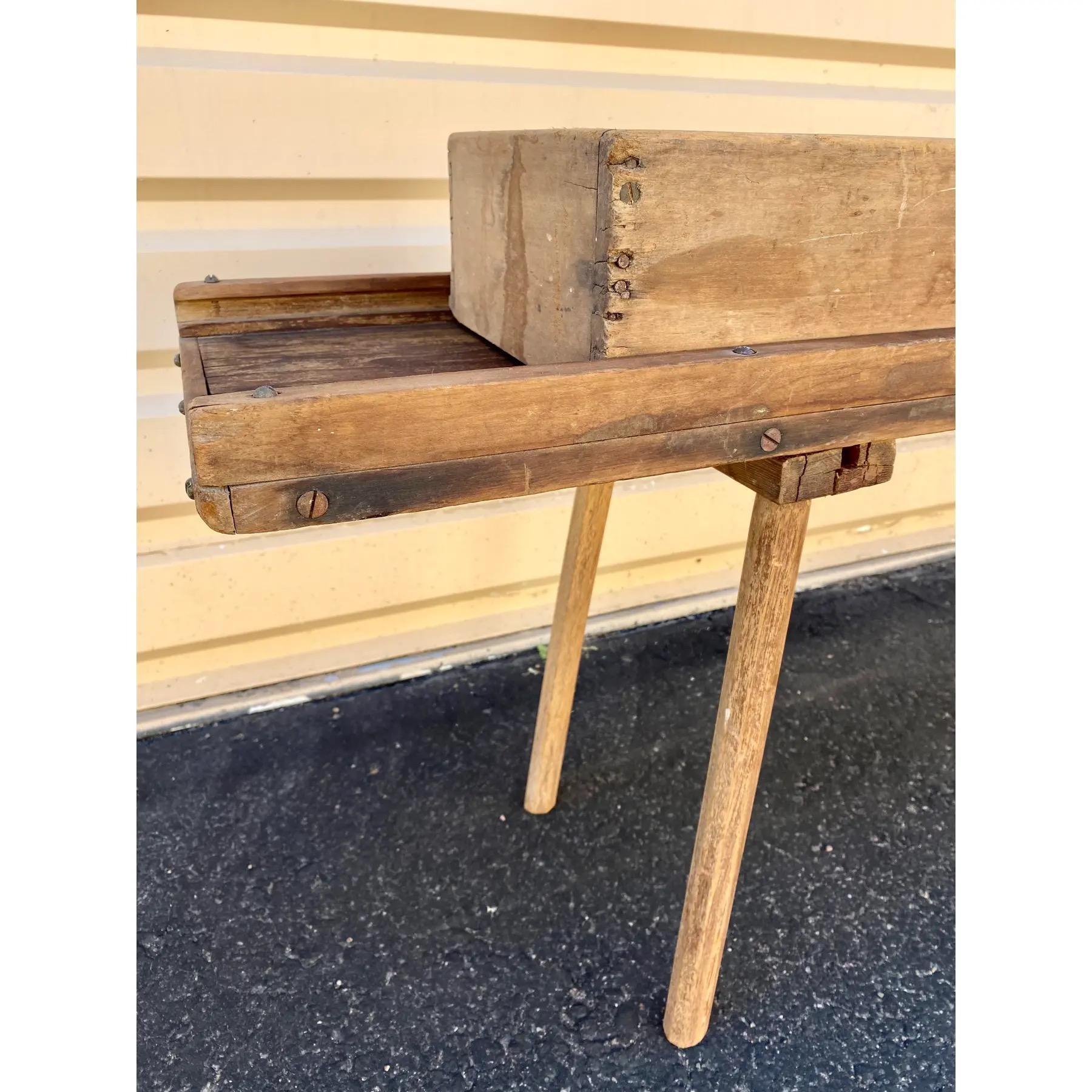 Wood Primitive Cabage Cutter Coffee Table For Sale