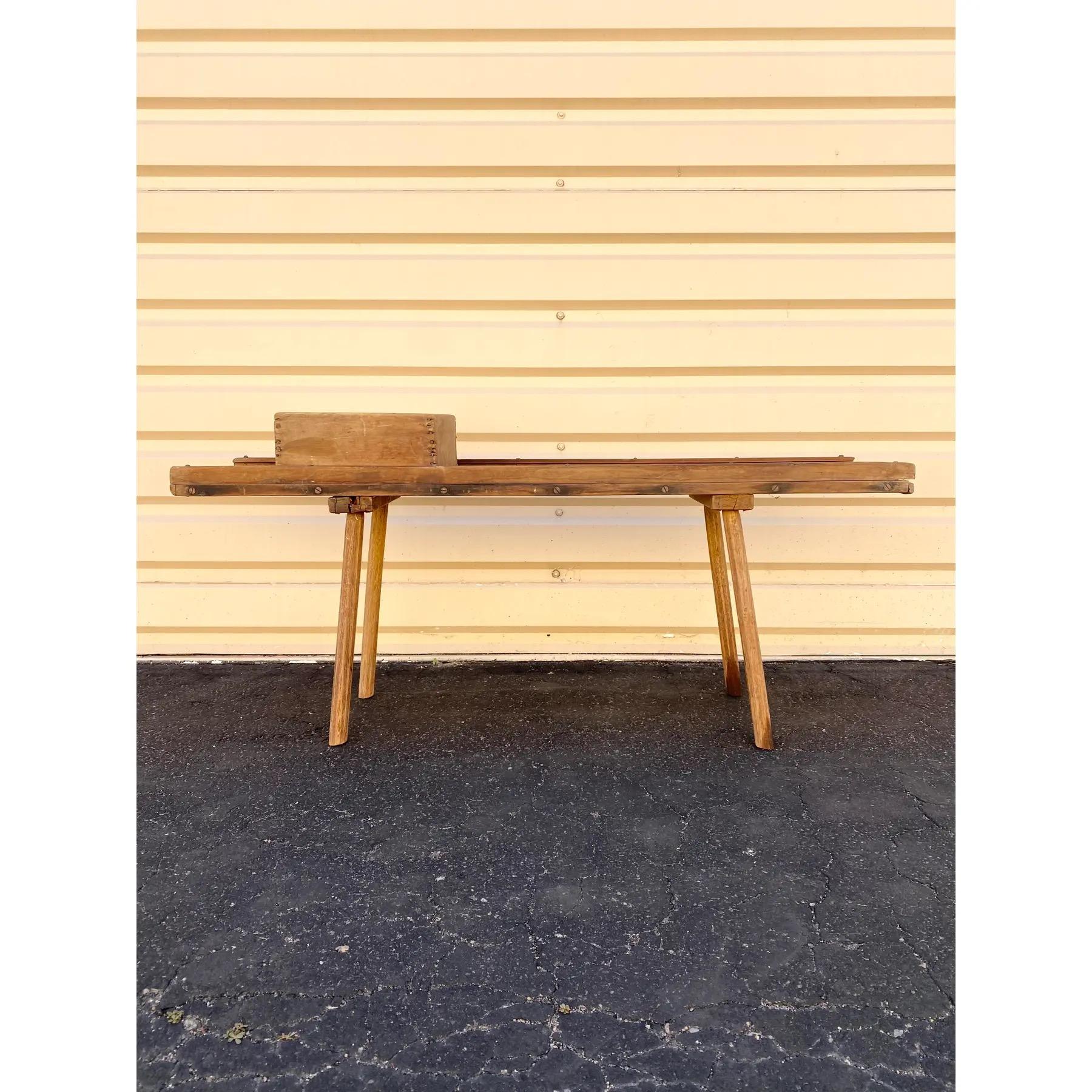 Primitive Cabage Cutter Coffee Table For Sale 1