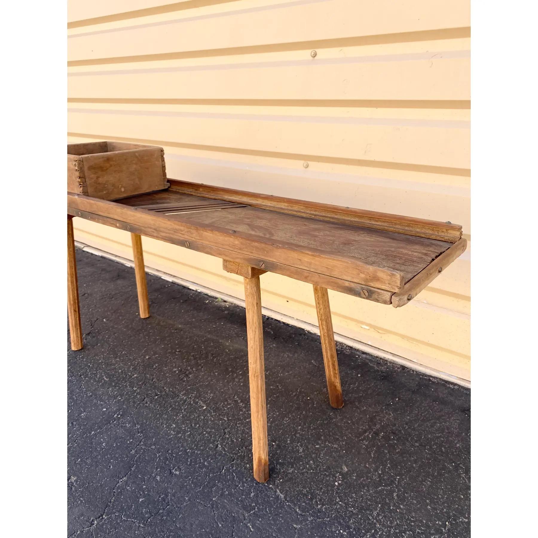 Primitive Cabage Cutter Coffee Table For Sale 2