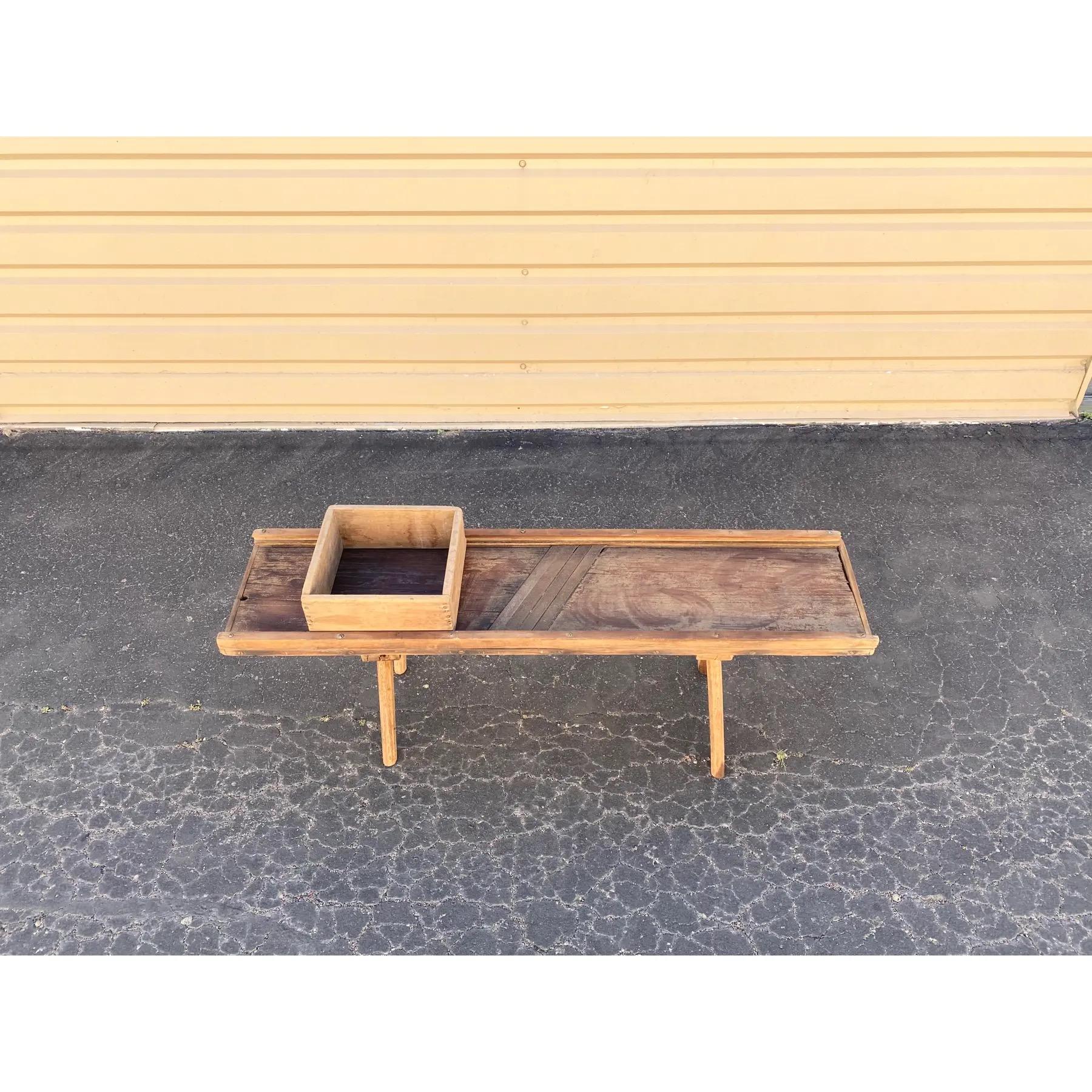 Primitive Cabage Cutter Coffee Table For Sale 3