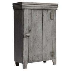 Antique Primitive Cabinet, Rustic Aged Wood, Early 20th Century France