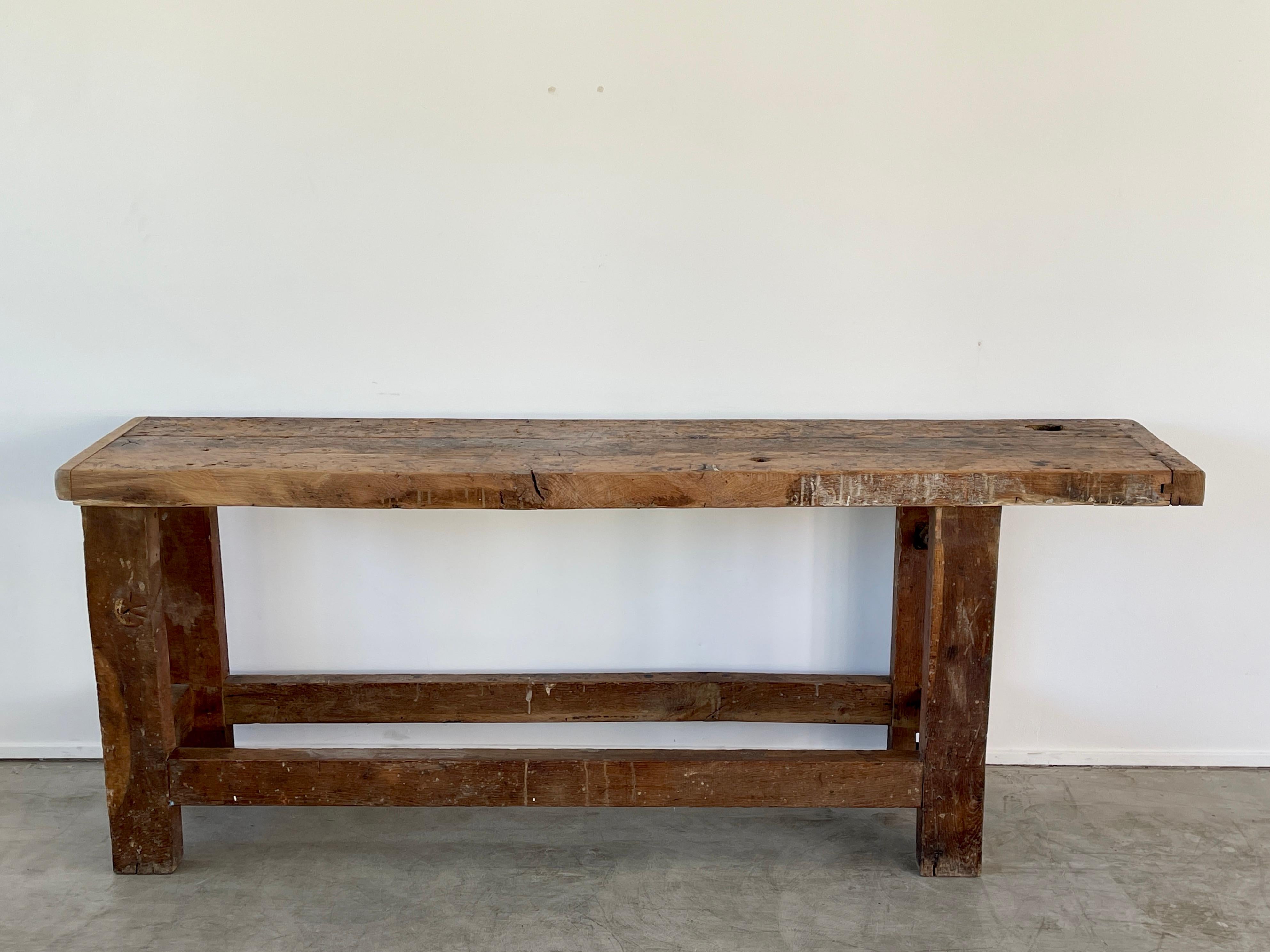 Early 20th Century Rustic Carpenter Console