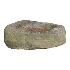 Primitive Carved Stone Trough Planter Weathered Sandstone Garden Feature - 19thC