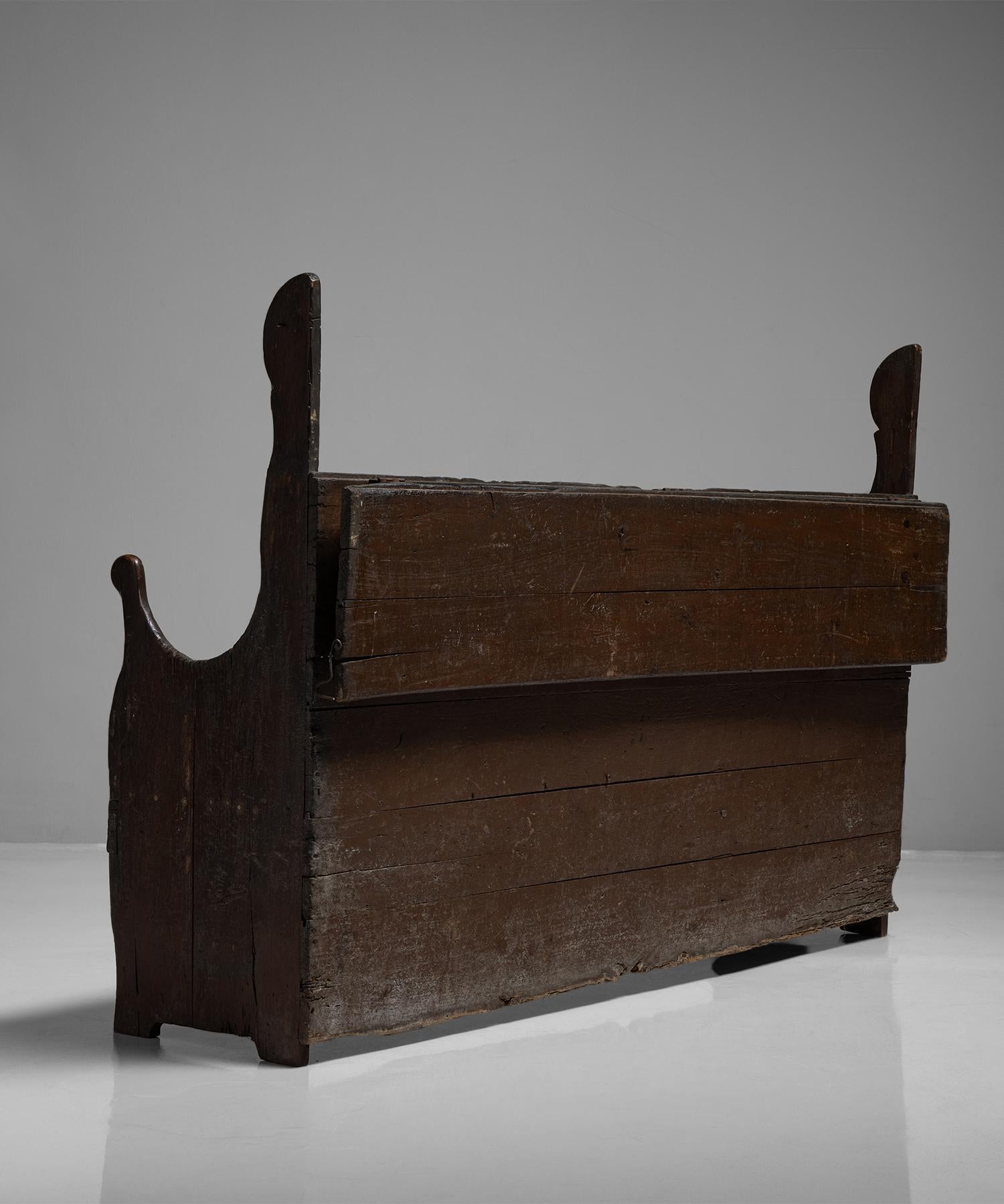 18th Century Rustic Catalan Bench, Spain, Circa 1750