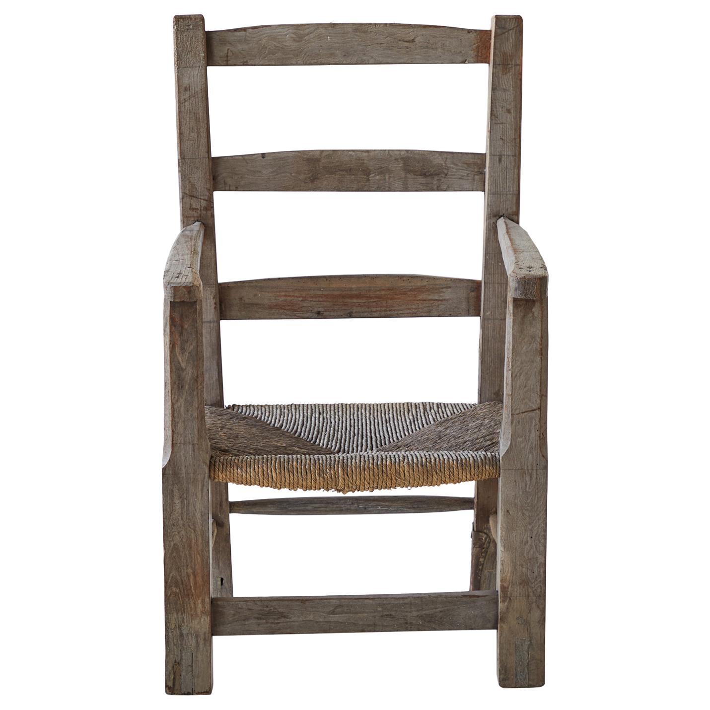 Primitive Chair with Rush Seat