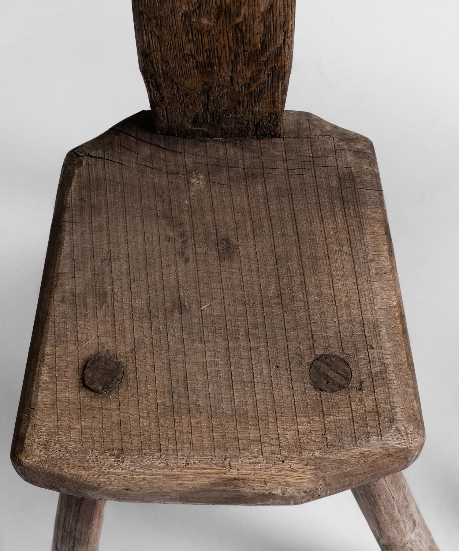 French Primitive Chair, France, circa 1940