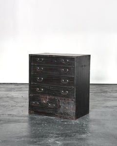 Primitive Charred Edo Period Tansu/Chest Of Drawers Wabi Sabi