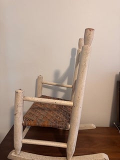 Primitive Childs Rocking Chair Herringbone Splint Weave