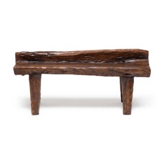 Primitive Chinese Hewn Log Bench