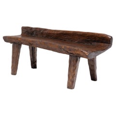 Primitive Chinese Hewn Log Bench