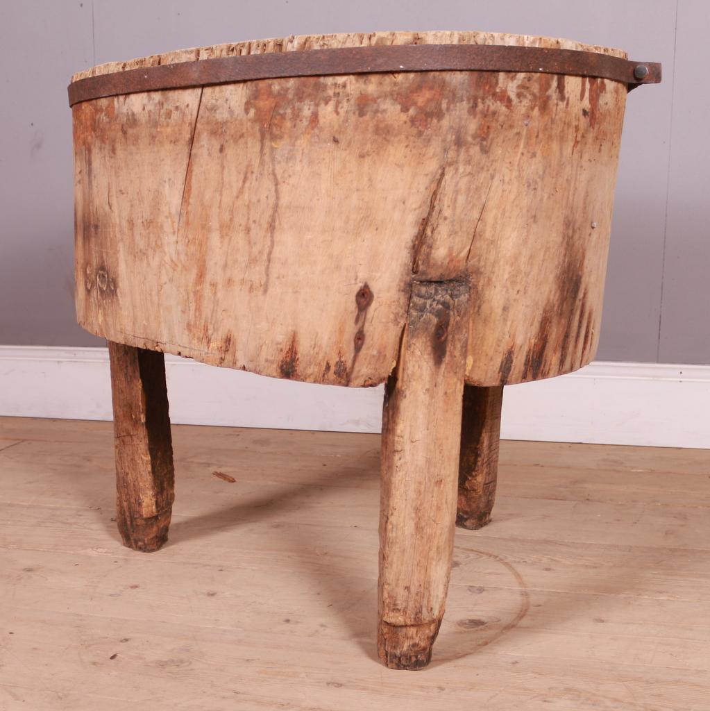 English Primitive Chopping Block / Side Table