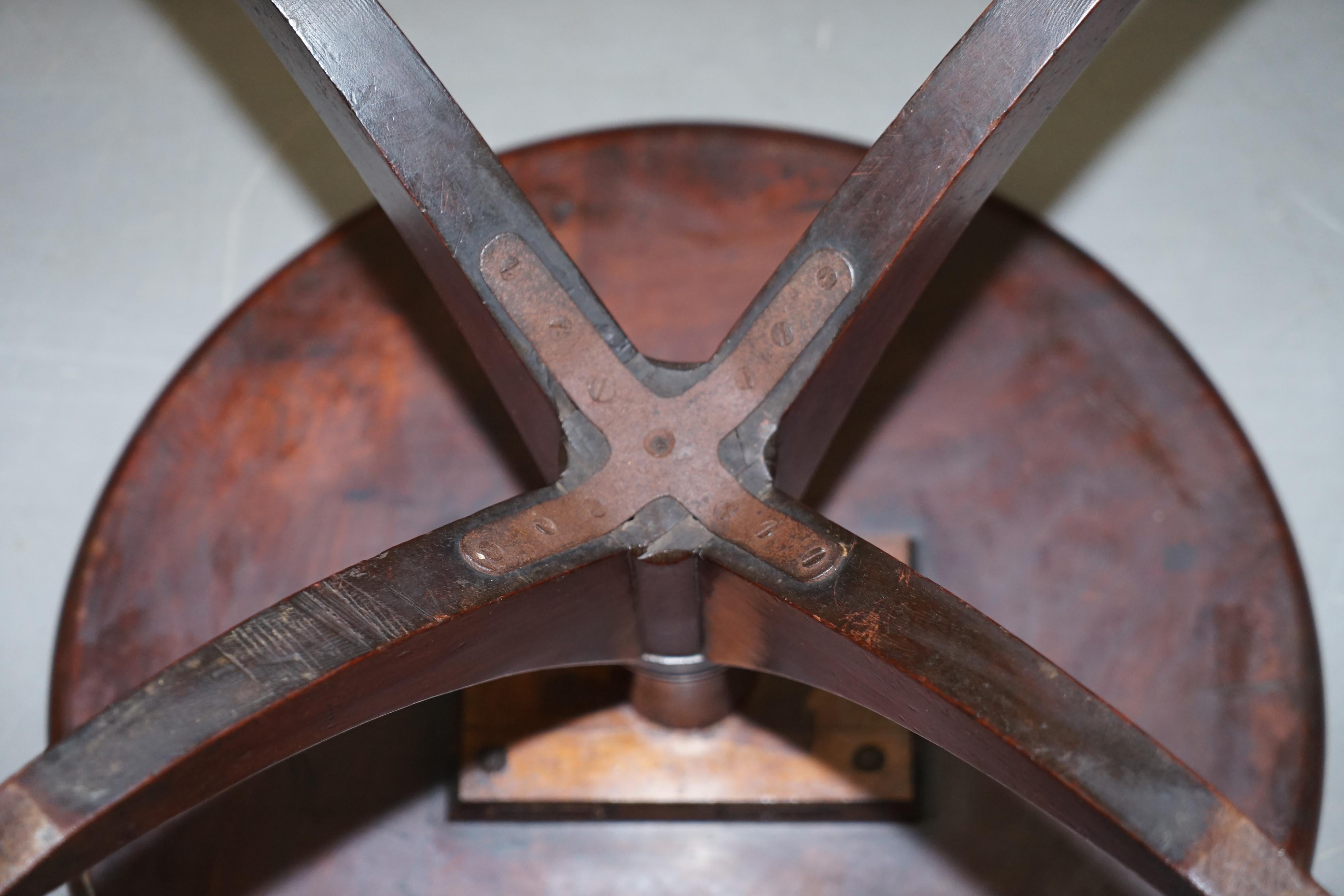 Primitive circa 1840 English Walnut Round Side Table with Lots of Age and Patina For Sale 8