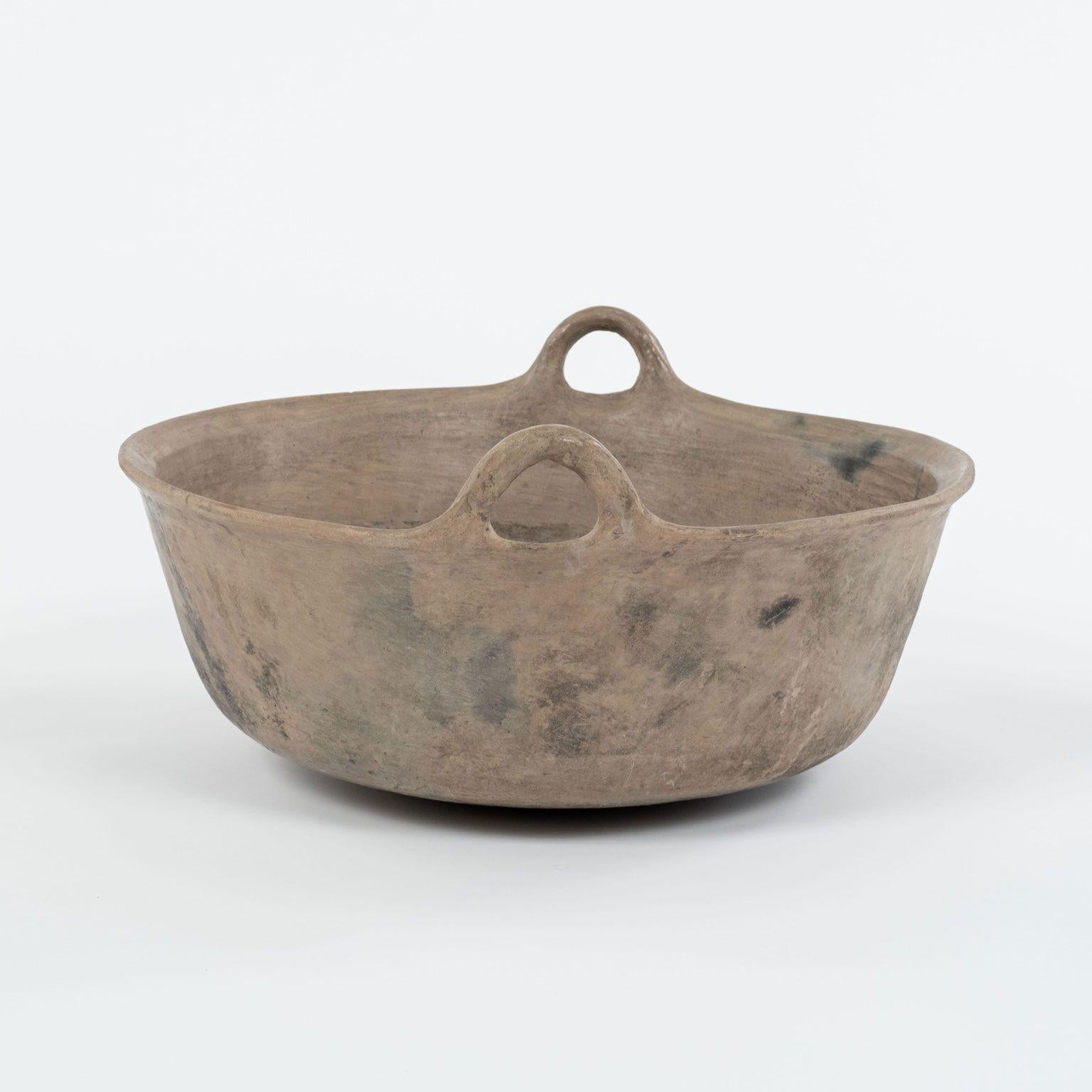 Mexican Primitive Clay Cooking Bowl For Sale