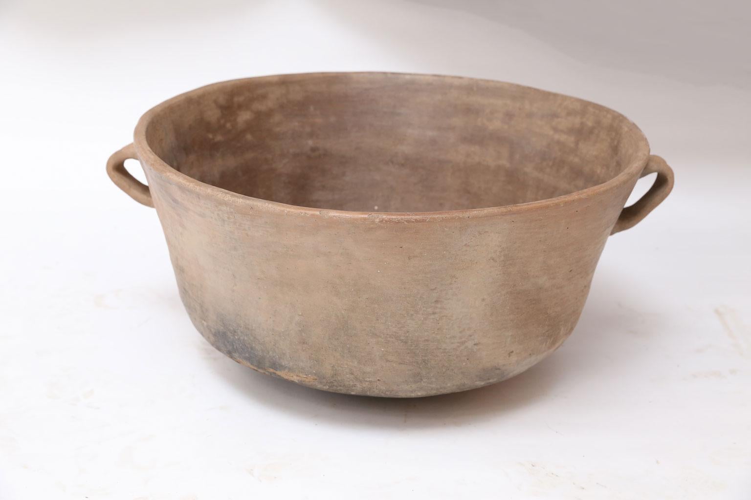 Mexican Large Primitive Clay Cooking Bowl