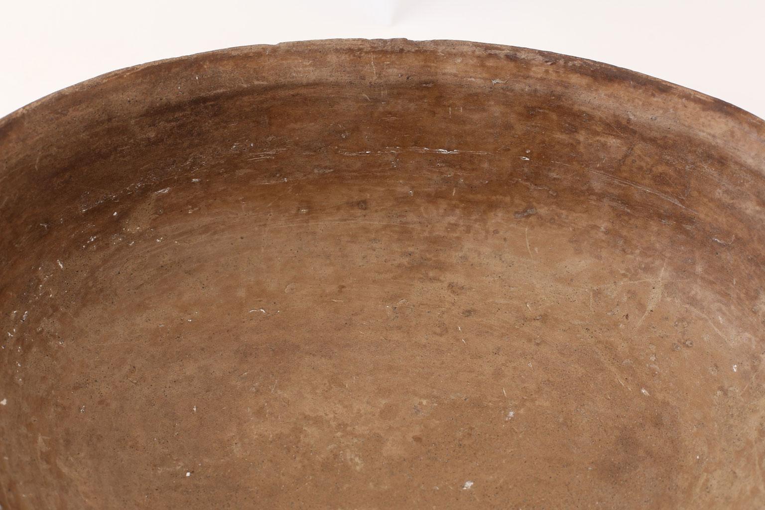 Mid-20th Century Primitive Clay Cooking Bowl