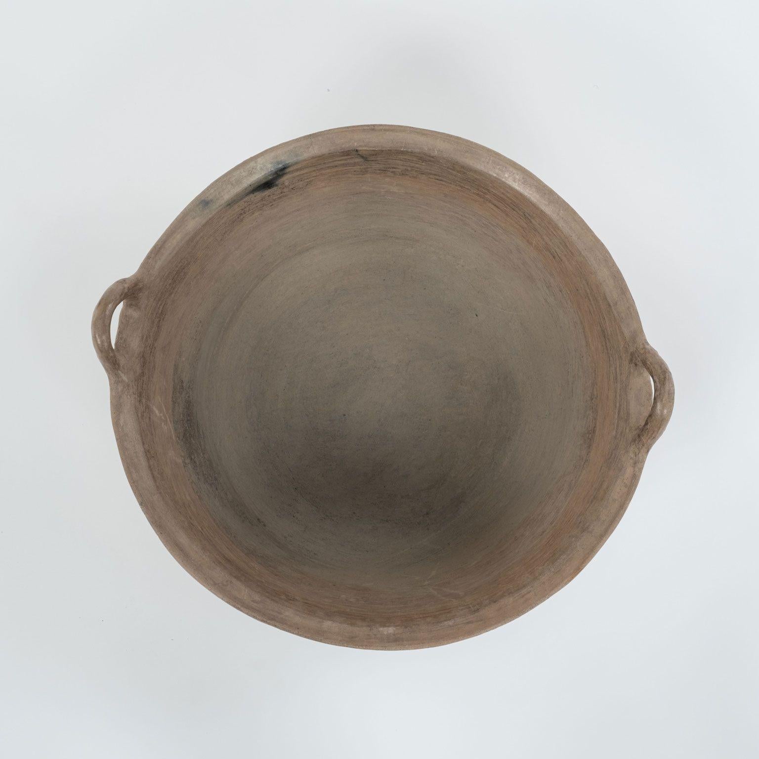 Mid-20th Century Primitive Clay Cooking Bowl For Sale