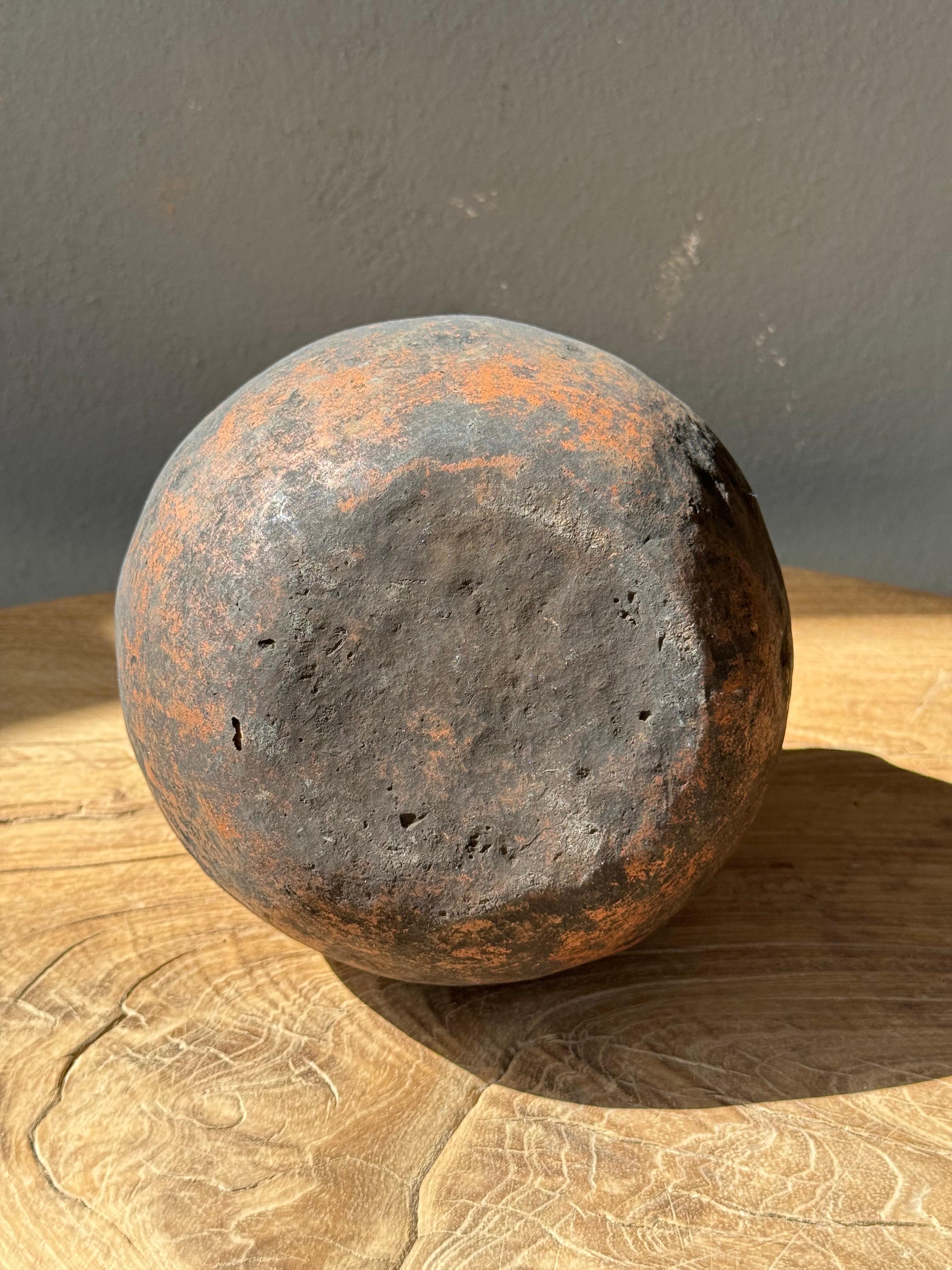 Ceramic Primitive Clay Seed Bowl With Handle, Mixteca of Oaxaca, Circa 1950´s