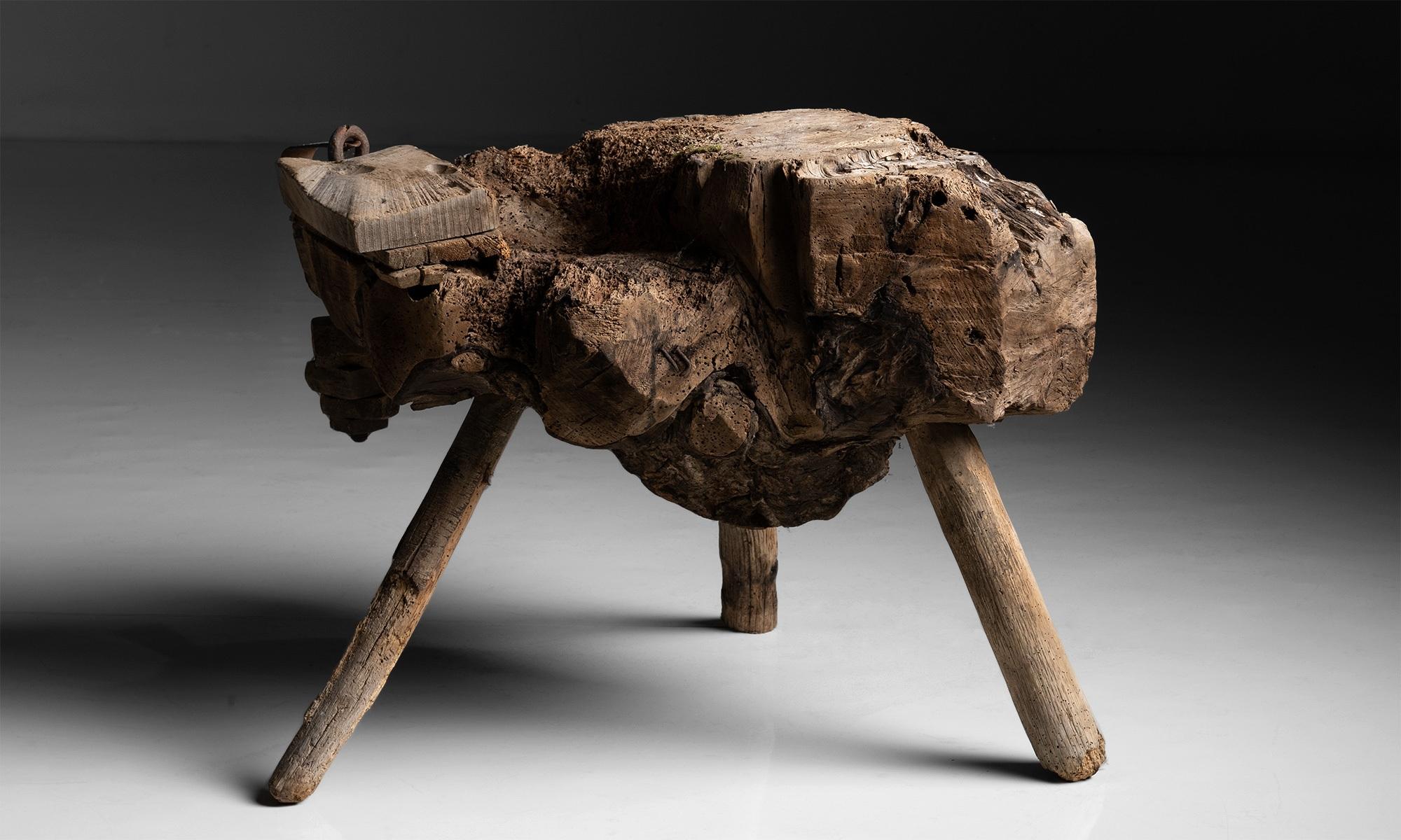 20th Century Primitive Clog Table, France circa 1900 For Sale