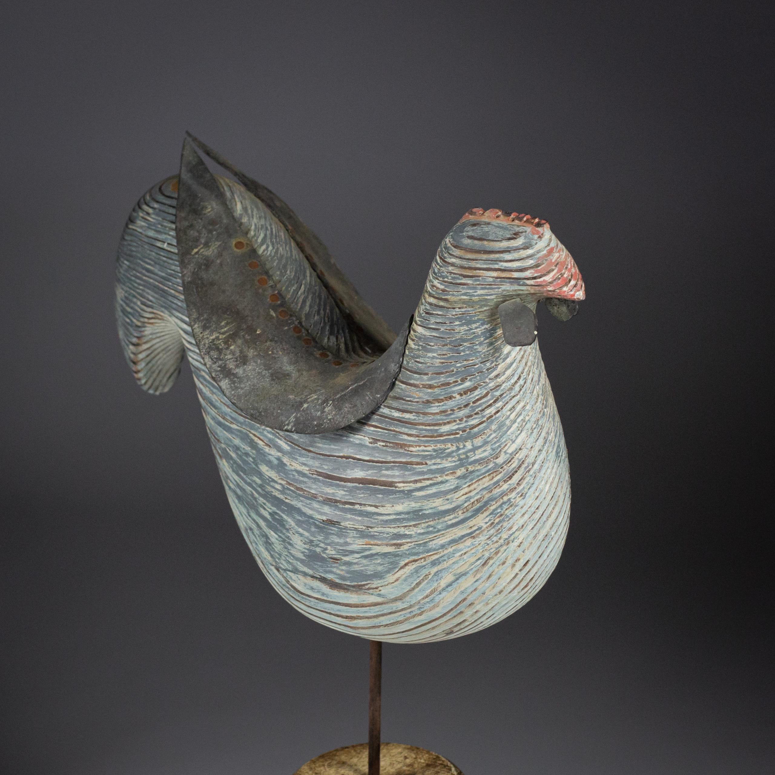 Primitive Cockerel-Wetterfahnenskulptur von Martin Scorey (1961 - 2021) (Englisch) im Angebot