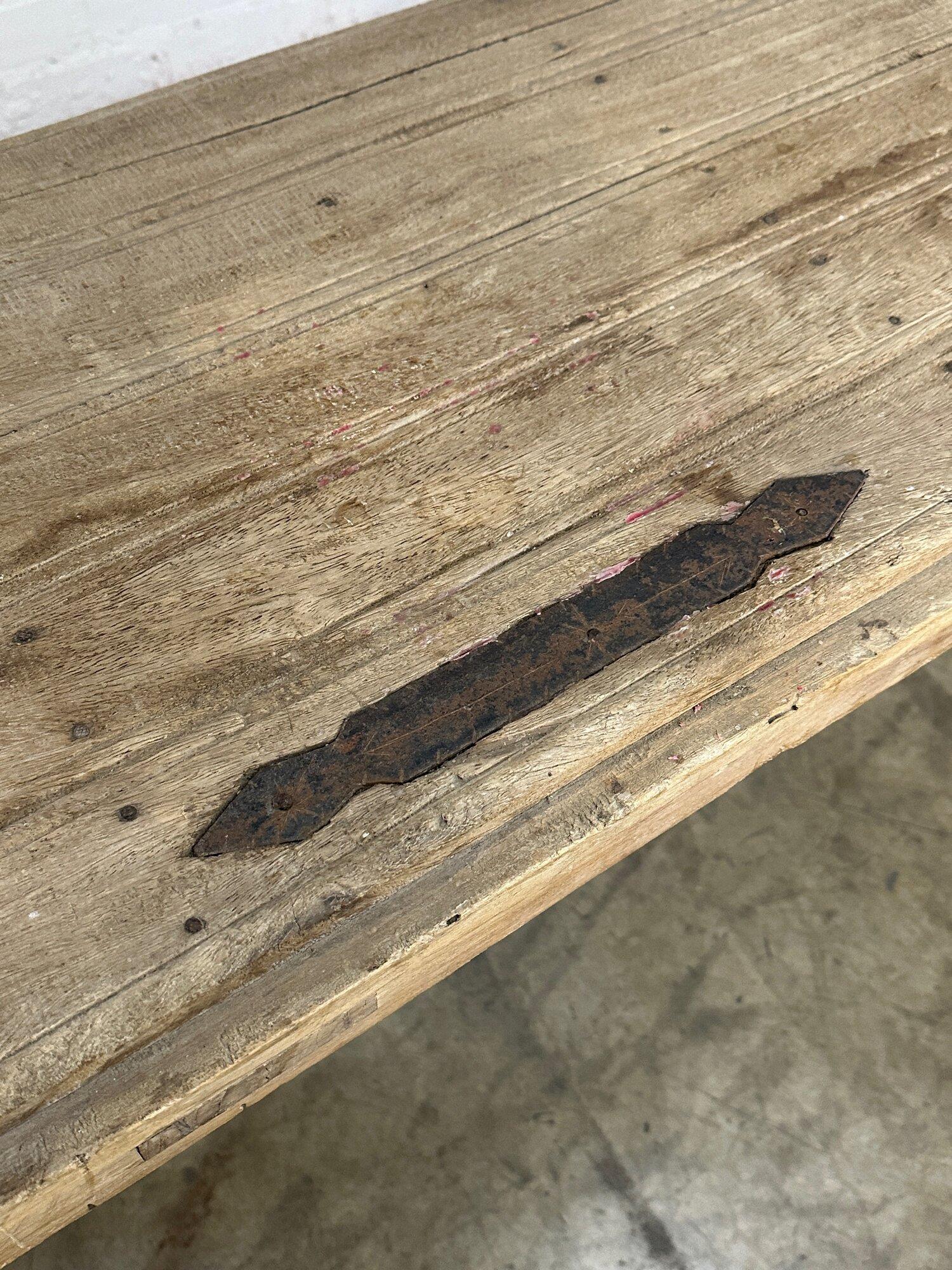 Oak Primitive console table For Sale