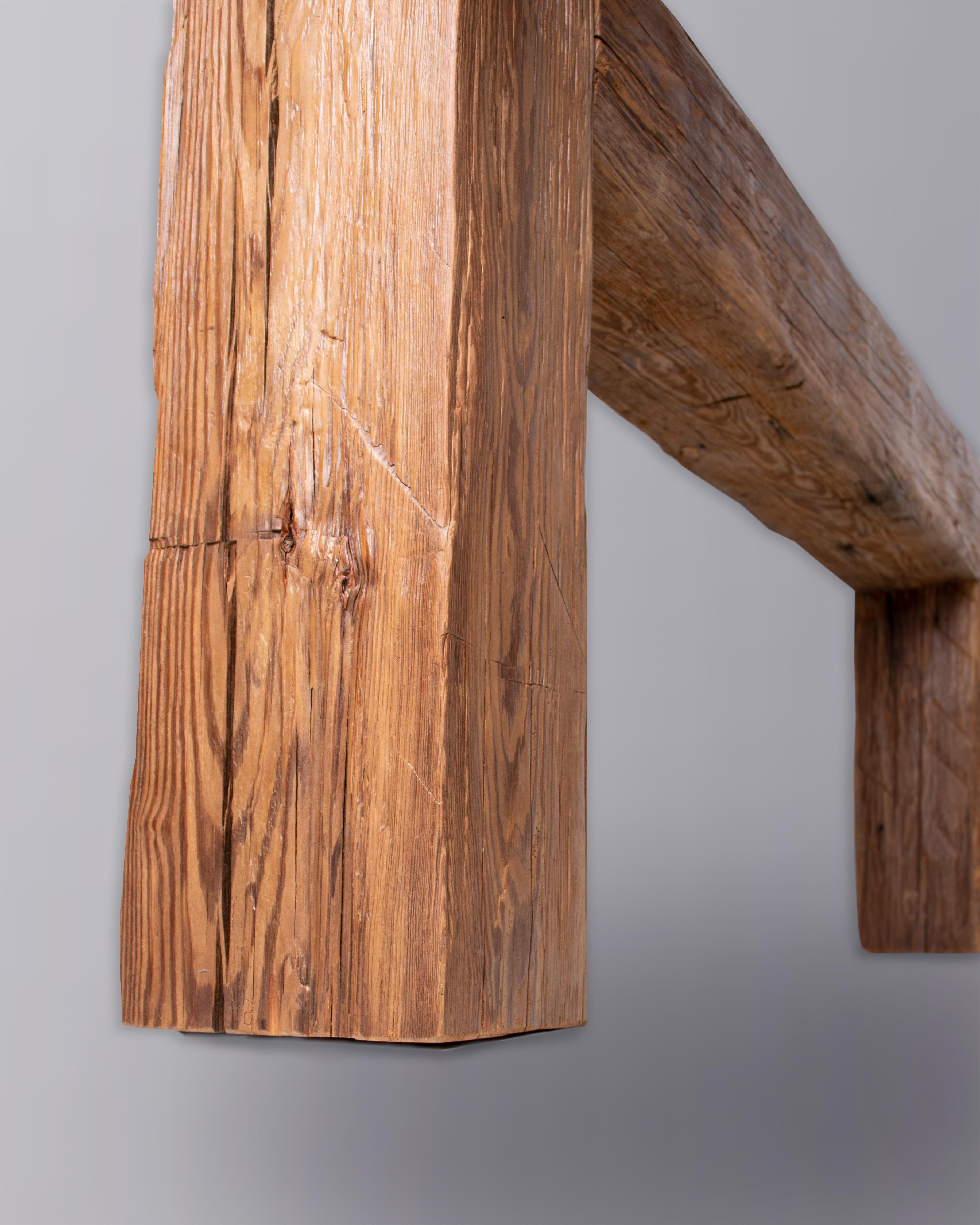 American Primitive Wood Console Table in the Wabi Sabi Aesthetic